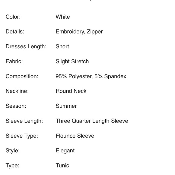 NWOT Mesh Shoulder Bell Sleeve Embroidered Dress - Picture 5 of 5